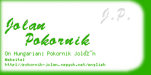 jolan pokornik business card